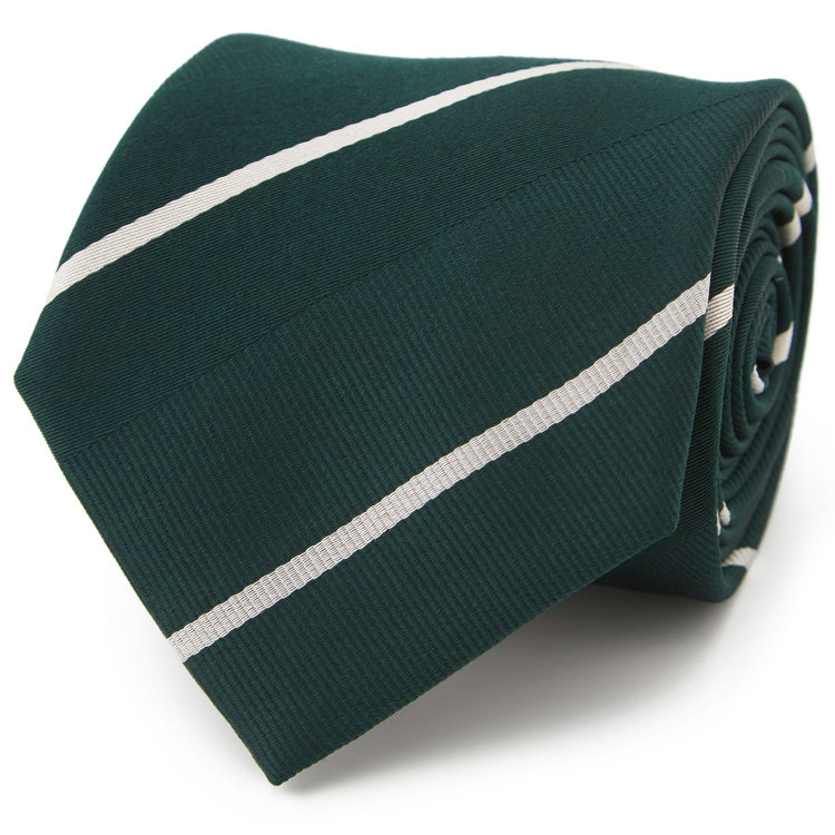 ジョンピアース 【JOHN PEARSE White】シルクポリエステルストライプ柄ネクタイ/8.0㎝幅/グリーン その他