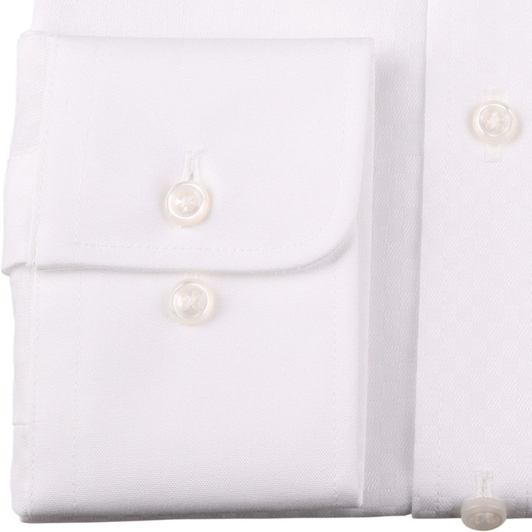 ジョンピアースブラック 【JOHN PEARSE Black】【形態安定】クレリックワイドカラードレスワイシャツ/襟袖口：ホワイト+ホワイト×チェック ホワイト系(白)