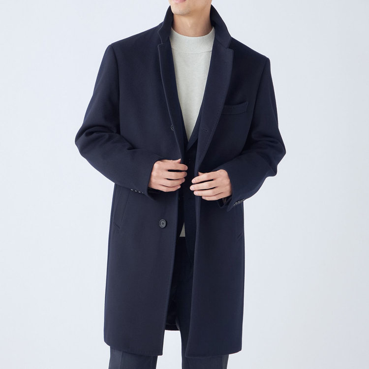 ソノタ（KONAKA用） 【THE 神 COAT】【Donato Vinci Italy UOMO】ウールチェスターコート/ネイビー/NEW ZEALAND LIMITED WOOL 紺中間