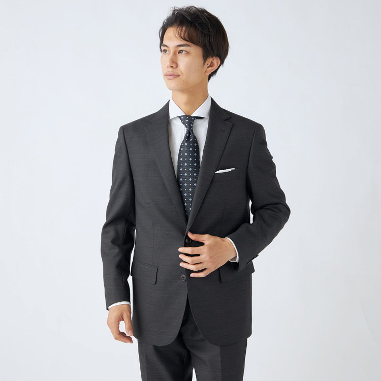 ＫＡＮＳＡＩＭＡＮ 【KANSAIMAN collection】【秋冬】2釦シングルスーツ ショートタック/グレー/REAL GRAY COLLECTION/NEW ZEALAND WOOL SHOWER CLEAN/SustainaBee Wool/※裾上げ必要 グレー濃色