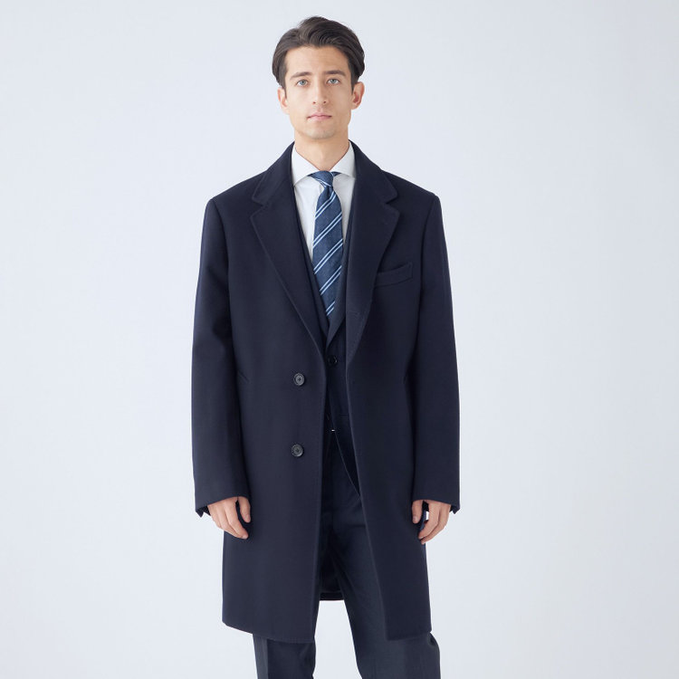 ソノタ（KONAKA用） 【THE 神 COAT】【Donato Vinci Italy UOMO】ウールチェスターコート/ネイビー/NEW ZEALAND LIMITED WOOL 紺中間