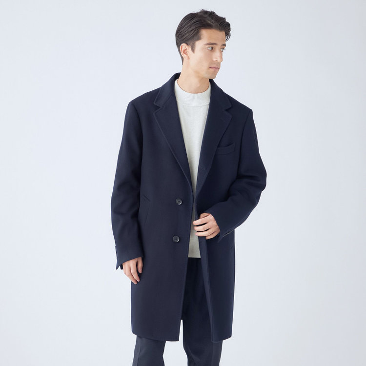 ソノタ（KONAKA用） 【THE 神 COAT】【Donato Vinci Italy UOMO】ウールチェスターコート/ネイビー/NEW ZEALAND LIMITED WOOL 紺中間