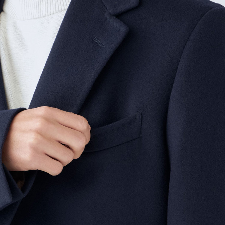 ソノタ（KONAKA用） 【THE 神 COAT】【Donato Vinci Italy UOMO】ウールチェスターコート/ネイビー/NEW ZEALAND LIMITED WOOL 紺中間