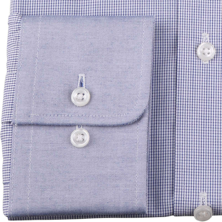 ジョンピアースブラック 【JOHN PEARSE Black】【形態安定】クレリックワイドカラードレスワイシャツ/襟袖口：ブルー+ブルー×チェック ブルー系(青)