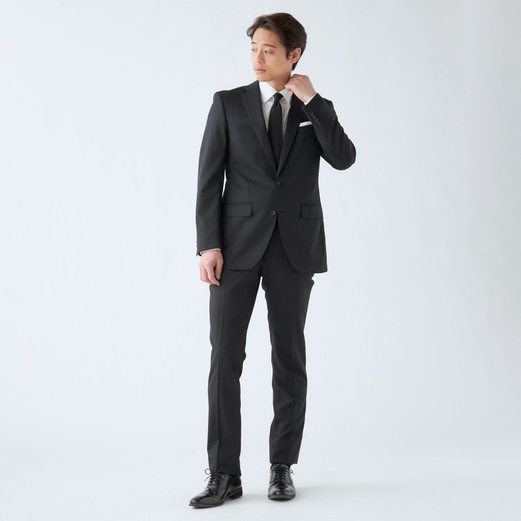 ＪＰセレクトライン 【JOHN PEARSE Black SELECT LINE】【年間】2釦シングルスーツ 0タック/ネイビー×ソリッド/NEW ZEALAND LIMITED WOOL/REAL NAVY COLLECTION/※裾上げ必要 紺中間