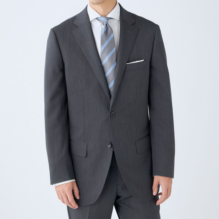 ドナートヴィンチウォモ 【THE 神 SUIT】【Donato Vinci Italy UOMO】【秋冬】2釦シングルスーツ 0タック/グレー×ソリッド/NEW ZEALAND WOOL SUPER170'S/SustainaBee Wool/※裾上げ必要 グレー濃色