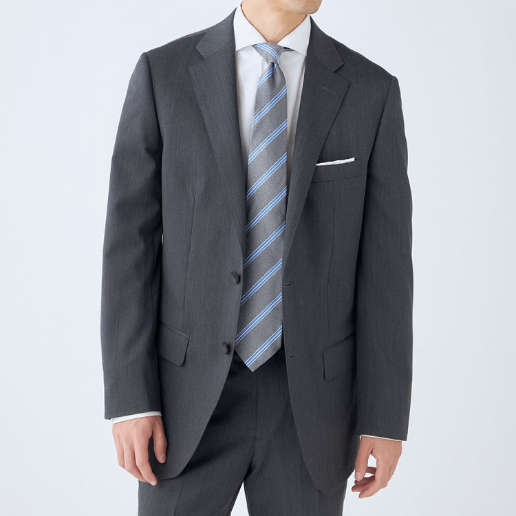 ドナートヴィンチウォモ 【THE 神 SUIT】【Donato Vinci Italy UOMO】【秋冬】2釦シングルスーツ 0タック/グレー×ソリッド/NEW ZEALAND WOOL SUPER170'S/SustainaBee Wool/※裾上げ必要 グレー濃色