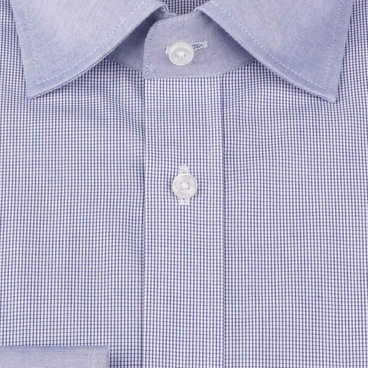 ジョンピアースブラック 【JOHN PEARSE Black】【形態安定】クレリックワイドカラードレスワイシャツ/襟袖口：ブルー+ブルー×チェック ブルー系(青)