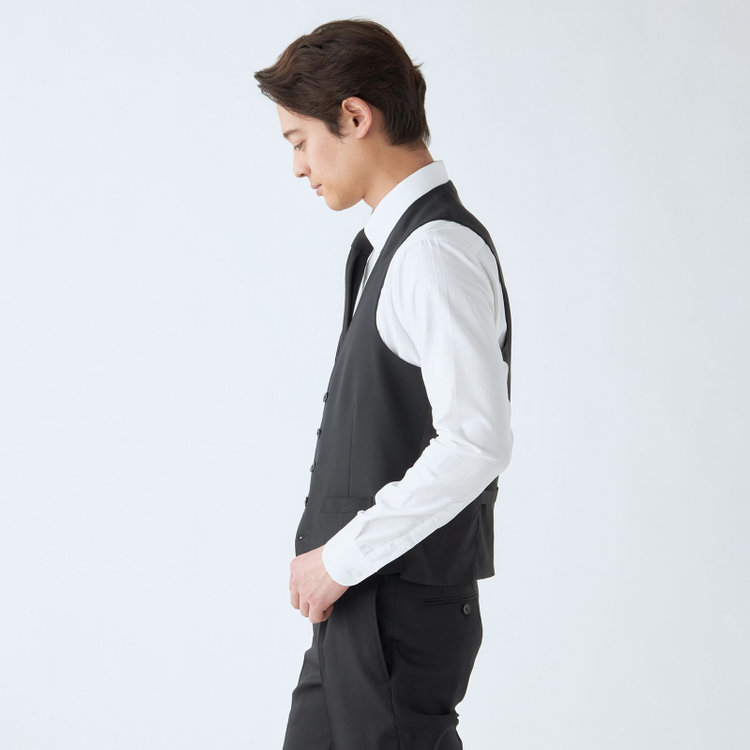 ソノタ（KONAKA用） 【JOHN PEARSE BLACK】【年間】リバーシブルジレ(ベスト)/ブラック＆グレー/SHOWER CLEAN 黒