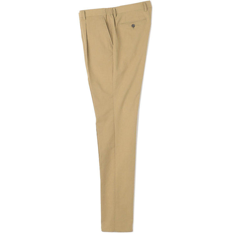 スタンリーブラッカ 【stanley blacker new york】【春夏】1タックストレッチパンツ/ベージュ/ウエストシャーリング仕様/※裾上げ必要 茶淡色