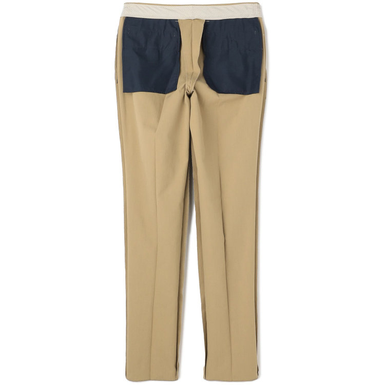 スタンリーブラッカ 【stanley blacker new york】【春夏】1タックストレッチパンツ/ベージュ/ウエストシャーリング仕様/※裾上げ必要 茶淡色