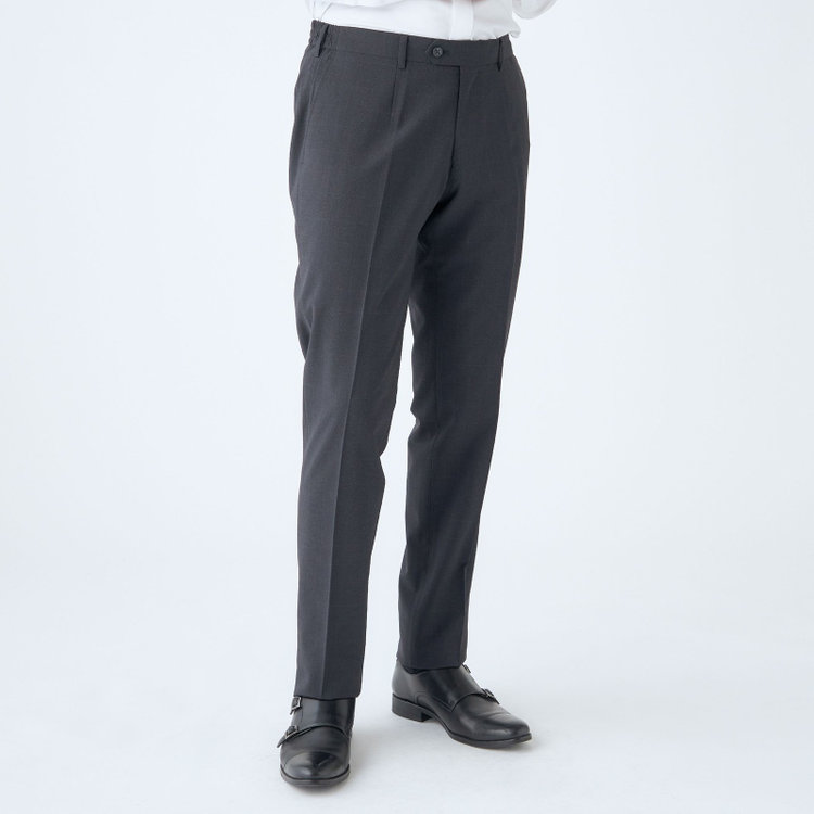 ＪＰ コンフォート 【JOHN PEARSE comfort】【春夏】ポリエステル ショートタックパンツ/グレー×チェック/ウエストシャーリング仕様/※裾上げ必要 グレー濃色