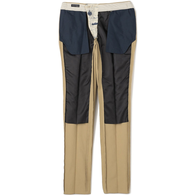 スタンリーブラッカ 【stanley blacker new york】【春夏】1タックストレッチパンツ/ベージュ/ウエストシャーリング仕様/※裾上げ必要 茶淡色