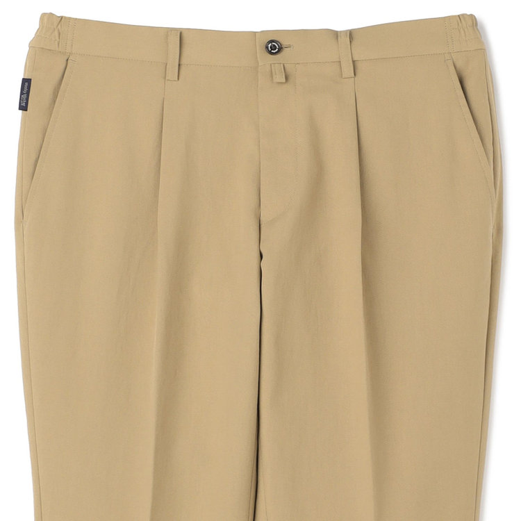 スタンリーブラッカ 【stanley blacker new york】【春夏】1タックストレッチパンツ/ベージュ/ウエストシャーリング仕様/※裾上げ必要 茶淡色