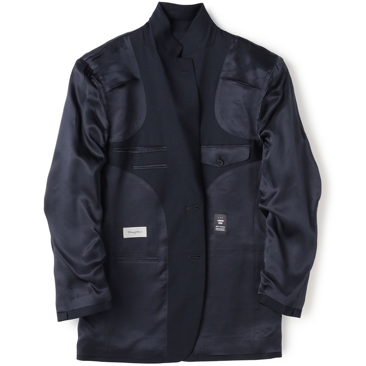 ドナートヴィンチ 【Donato Vinci Italy】【春夏】2釦シングルスーツ 1タック/ネイビー×カルゼ/REAL BLACK COLLECTION/NEW ZEALAND LIMITED WOOL/※裾上げ必要 紺中間