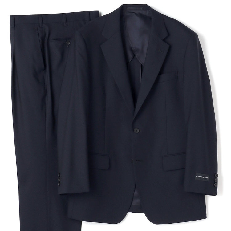 ドナートヴィンチ 【Donato Vinci Italy】【春夏】2釦シングルスーツ 1タック/ネイビー×カルゼ/REAL BLACK COLLECTION/NEW ZEALAND LIMITED WOOL/※裾上げ必要 紺中間