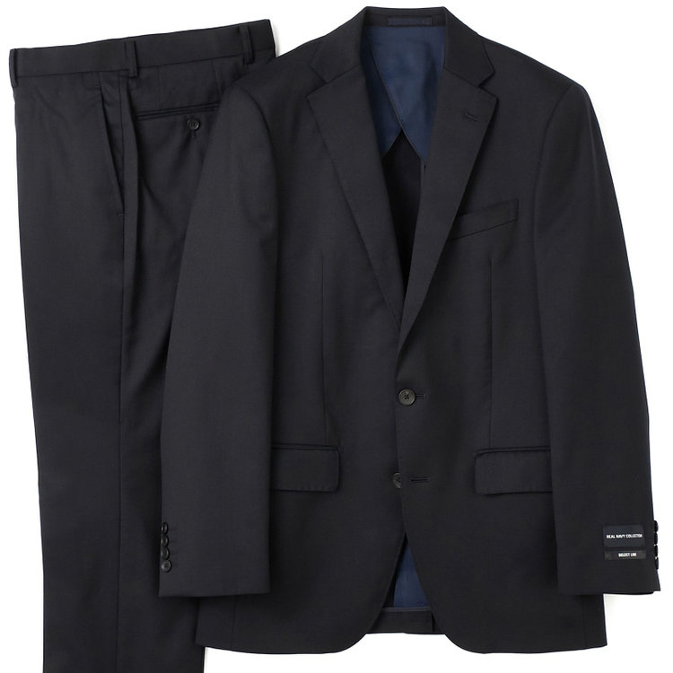 ＪＰセレクトライン 【JOHN PEARSE Black SELECT LINE】【年間】2釦シングルスーツ 0タック/ネイビー×ソリッド/NEW ZEALAND LIMITED WOOL/REAL NAVY COLLECTION/※裾上げ必要 紺中間