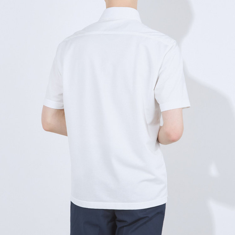 ＪＰコンフォート ネイビー 【半袖】【JOHN PEARSE comfort navy】【ノーアイロン】ホリゾンタルワイドビズポロシャツ プルオーバータイプ/ホワイト/ULTRA MOVE/ニット素材 白