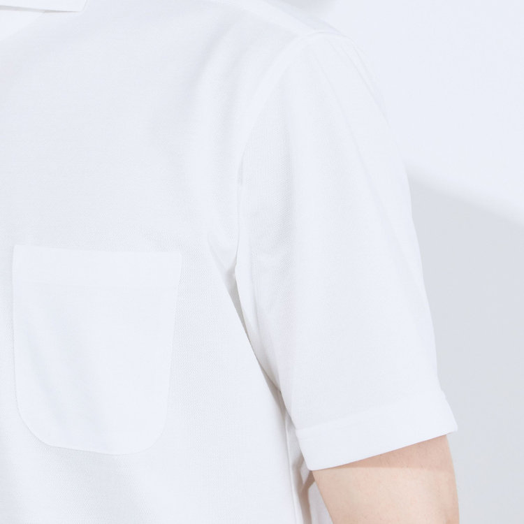 ＪＰコンフォート ネイビー 【半袖】【JOHN PEARSE comfort navy】【ノーアイロン】ホリゾンタルワイドビズポロシャツ プルオーバータイプ/ホワイト/ULTRA MOVE/ニット素材 白