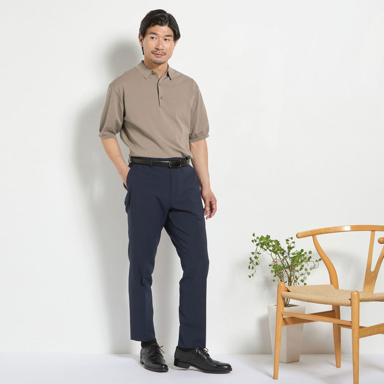 ハイスペックモーション 【HIGH SPEC MOTION】【春夏】パンツ/ネイビー/ウエストシャーリング仕様/※裾上げ必要 紺中間