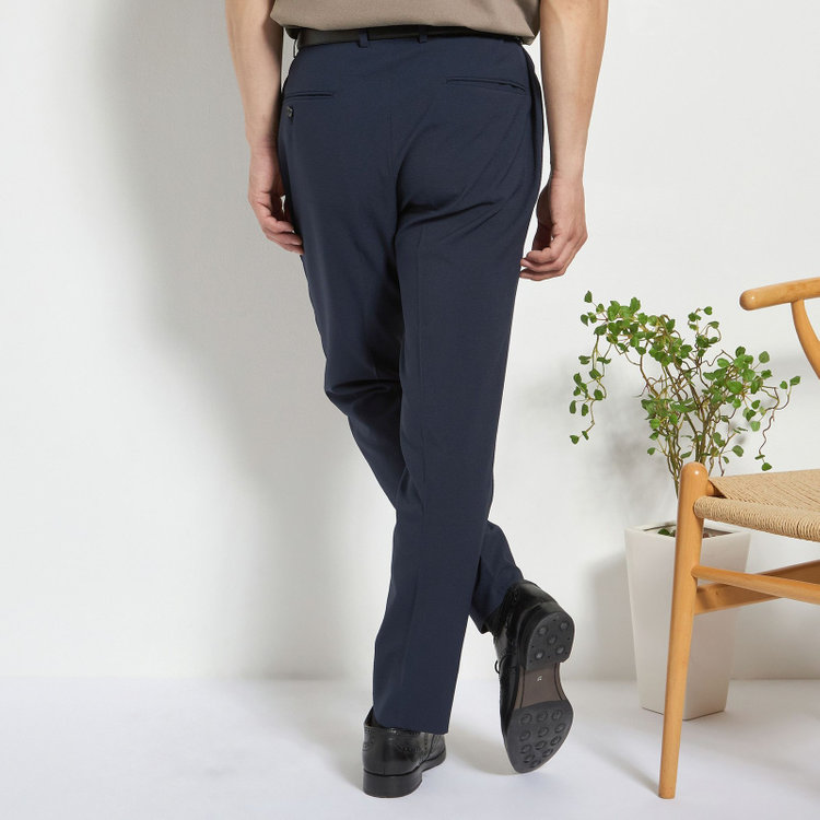 ハイスペックモーション 【HIGH SPEC MOTION】【春夏】パンツ/ネイビー/ウエストシャーリング仕様/※裾上げ必要 紺中間