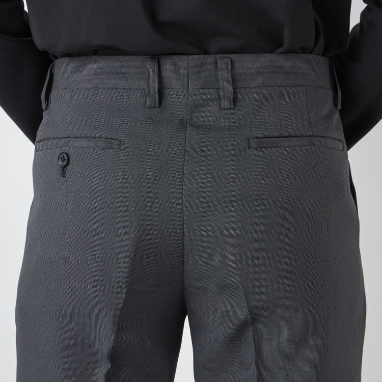 ハイスペックモーション 【HIGH SPEC MOTION】【通年】ワンタックパンツ / グレー×ピンドット / ウォッシャブル ※裾直し必要 グレー濃色