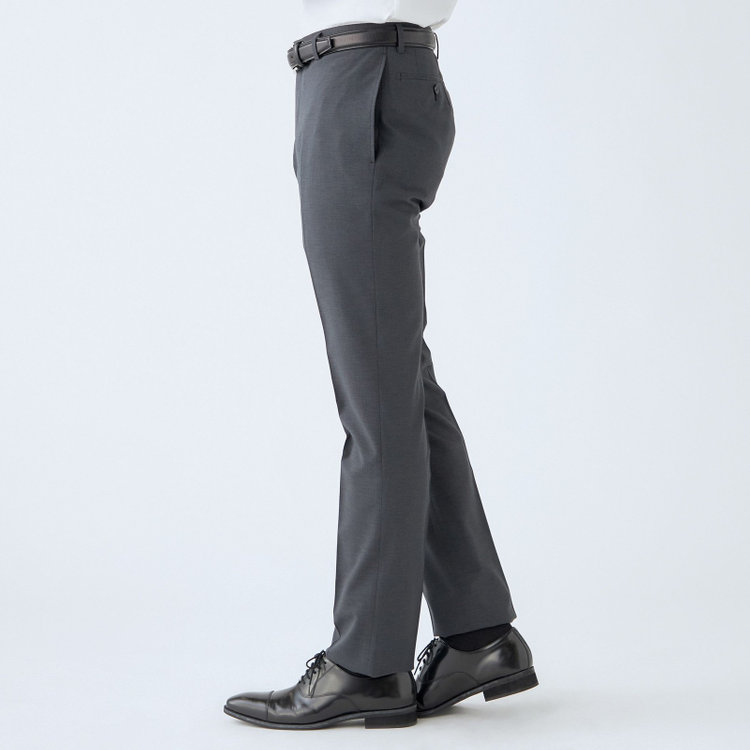 ジョンピアースブラック 【JOHN PEARSE Black SELECT LINE】【春夏】ポリエステル 0タックパンツ/グレー/ウォッシャブル/※裾上げ必要 グレー濃色