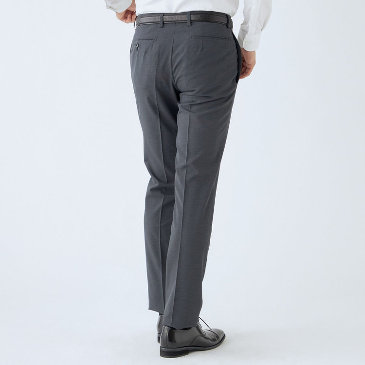 ジョンピアースブラック 【JOHN PEARSE Black SELECT LINE】【春夏】ポリエステル 0タックパンツ/グレー/ウォッシャブル/※裾上げ必要 グレー濃色