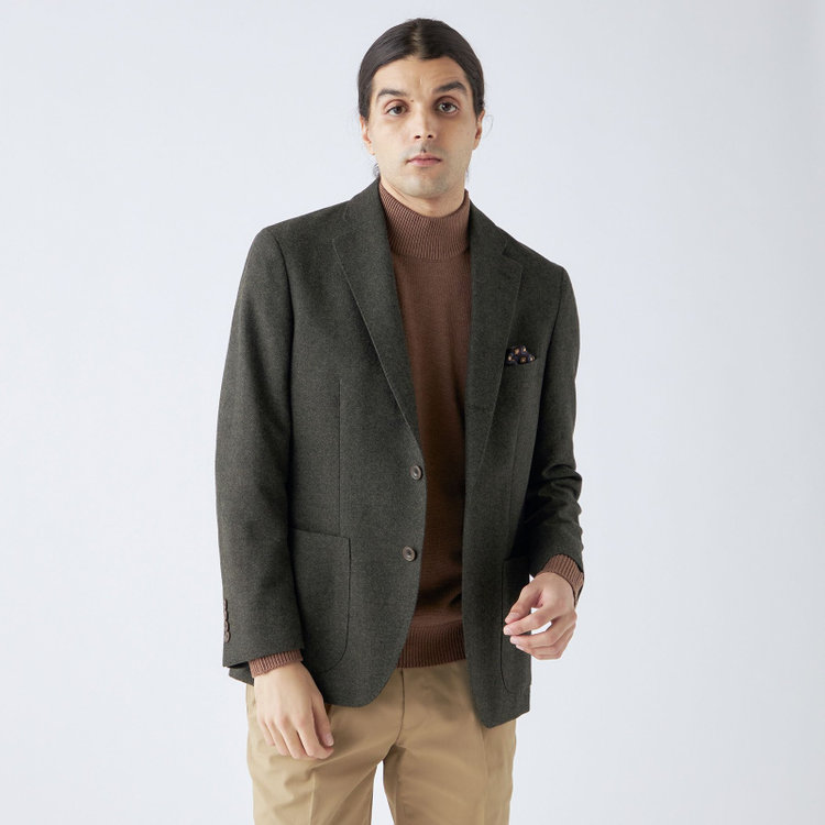 スタンリーブラッカ 【stanley blacker new york】【秋冬】モックネックニット/ブラウン 茶淡色