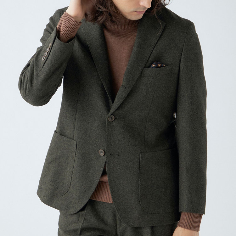 スタンリーブラッカ 【stanley blacker new york】【秋冬】モックネックニット/ブラウン 茶淡色