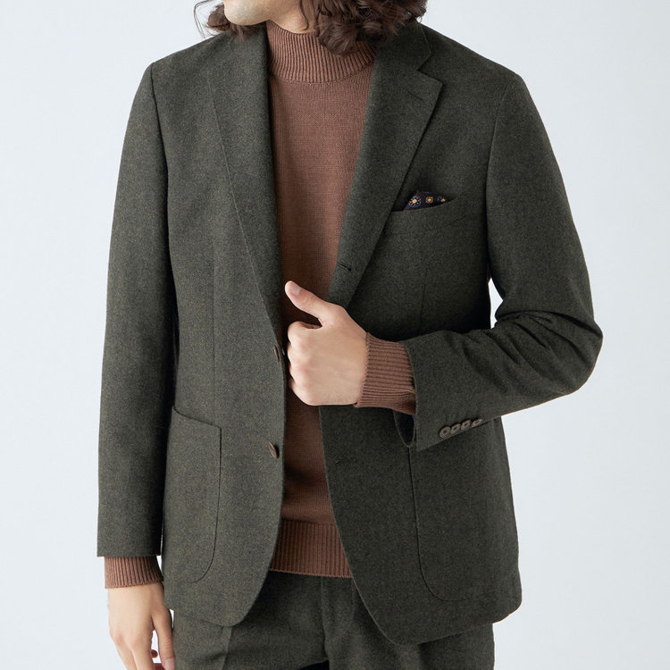 スタンリーブラッカ 【stanley blacker new york】【秋冬】モックネックニット/ブラウン 茶淡色