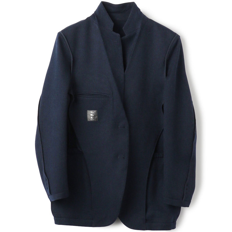 ＵＷＳ ＷＯＲＫ 【UWS】【年間】ビジカジセットアップ 2釦ジャケット /ネイビー×メランジ調 /ウォッシャブル /ストレッチ 紺濃色