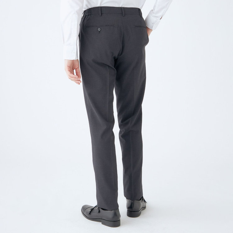 ＪＰ コンフォート 【JOHN PEARSE comfort】【春夏】ポリエステル ショートタックパンツ/グレー×チェック/ウエストシャーリング仕様/※裾上げ必要 グレー濃色