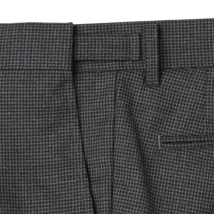 ソノタ（KONAKA用） 【L.O.X】【大きいサイズ】【秋冬】ウールブレンド 1タックパンツスラックス/グレー＆ブラック×ハウンドトゥース/ウエストアジャスター仕様/※裾上げ必要 グレー中間