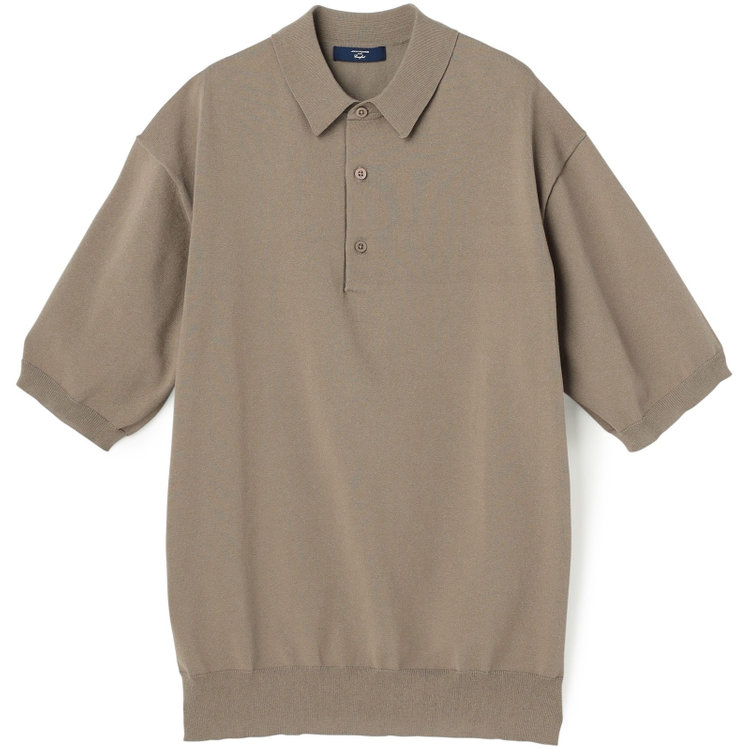 ジョンピアース 【JOHN PEARSE comfort navy】【半袖】ニットポロ/ブラウン 茶中間