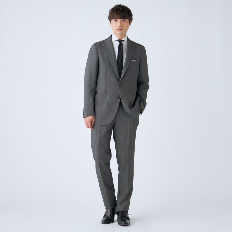 ハイスペックモーション 【HIGH SPEC MOTION】【春夏】0タックパンツ/グレー/ウエストシャーリング仕様/※裾上げ必要 グレー濃色