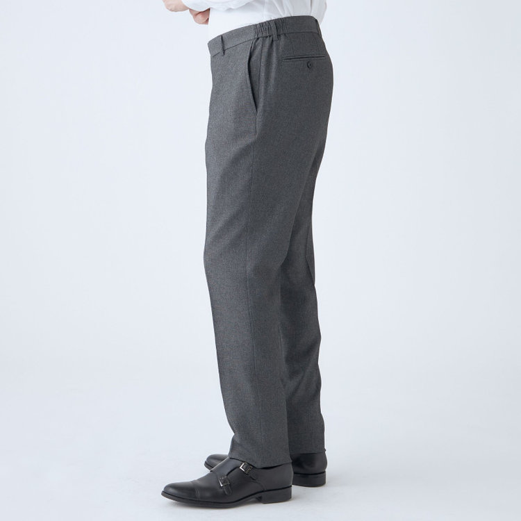 ハイスペックモーション 【HIGH SPEC MOTION】【春夏】0タックパンツ/グレー/ウエストシャーリング仕様/※裾上げ必要 グレー濃色
