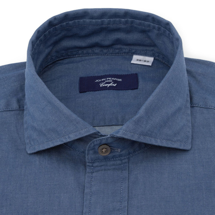 KONAKA　アウトレット 【WEB限定/OUTLET/汚れ・キズ等有】【JOHN PEARSE comfort navy】ホリゾンタルワイドワイシャツ/ブルー 青濃色