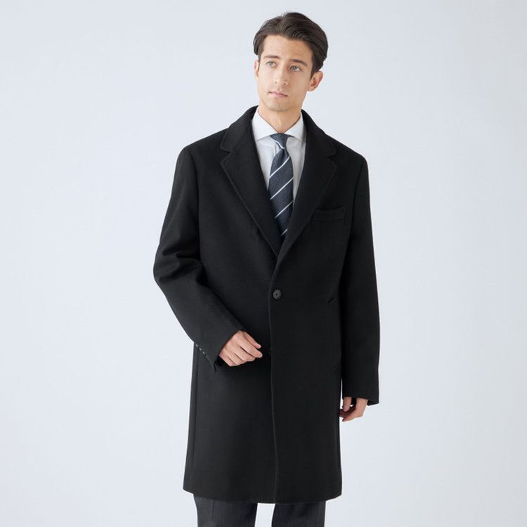 ソノタ（KONAKA用） 【THE 神 COAT】【Donato Vinci Italy UOMO】ウールチェスターコート/ブラック/NEW ZEALAND LIMITED WOOL 黒