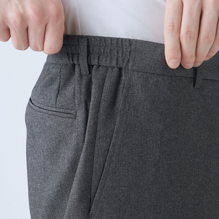 ハイスペックモーション 【HIGH SPEC MOTION】【春夏】0タックパンツ/グレー/ウエストシャーリング仕様/※裾上げ必要 グレー濃色