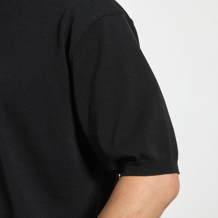 ジョンピアース  【JOHN PEARSE comfort navy】【半袖】ニットTシャツ/ブラック 黒