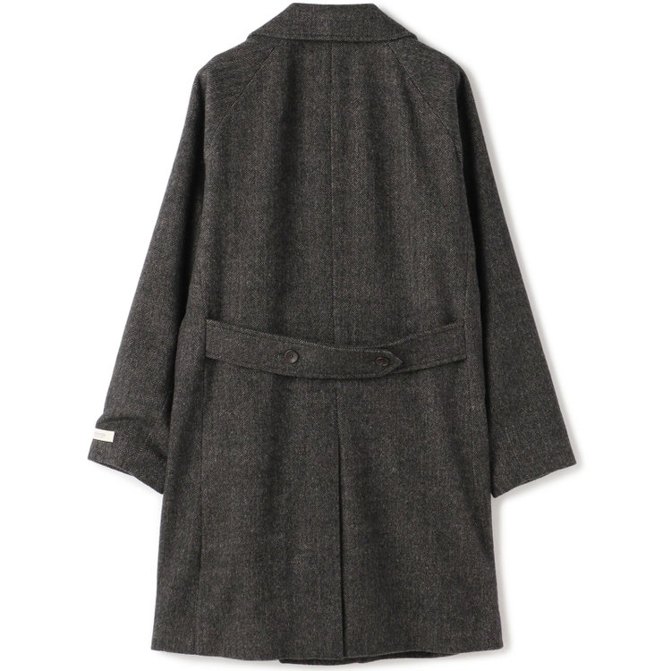 ソノタ（KONAKA用） 【KANSAIMAN collection】ウールブレンド シングルラグランバックベルトコート/ブラウン×ヘリンボーン/RE:NEWOOL 茶濃色
