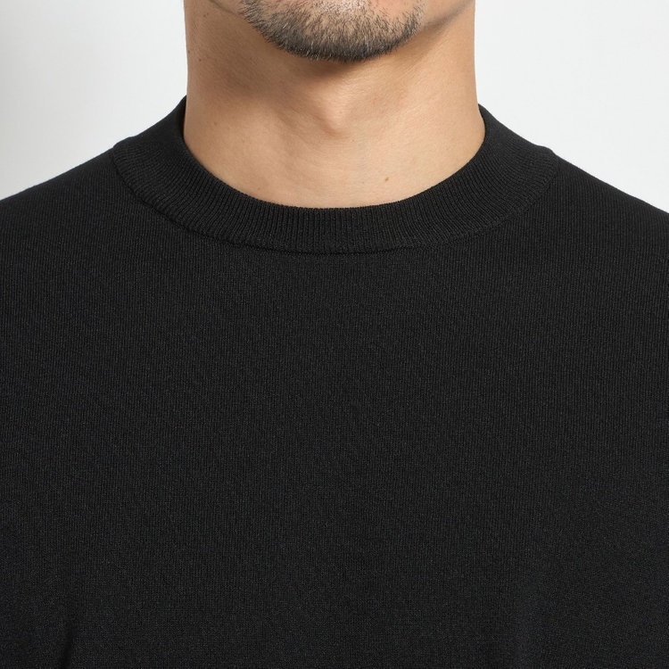 ジョンピアース  【JOHN PEARSE comfort navy】【半袖】ニットTシャツ/ブラック 黒