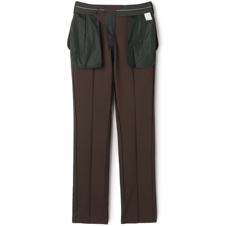 ジョンピアースブラック 【JOHN PEARSE Black SELECT LINE】【春夏】機能性ポリエステル 0タックパンツ/ブラウン/ウエストムーブ仕様/ULTRA MOVE/※裾上げ必要 茶中間