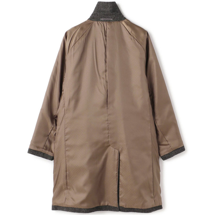 ソノタ（KONAKA用） 【KANSAIMAN collection】ウールブレンド シングルラグランバックベルトコート/ブラウン×ヘリンボーン/RE:NEWOOL 茶濃色