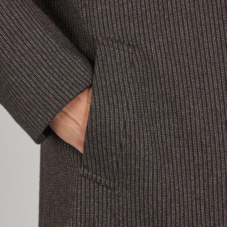 ＫＭＣブラック 【KANSAIMAN collection】ショートスタンドカラーコート/ブラウン/RE:NEWOOL 茶濃色