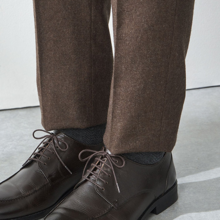 スタンリーブラッカ 【stanley blacker new york】【秋冬】ライトフランネルスラックス/ 茶中間