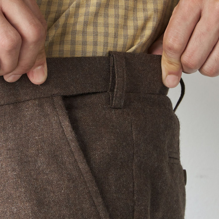 スタンリーブラッカ 【stanley blacker new york】【秋冬】ライトフランネルスラックス/ 茶中間