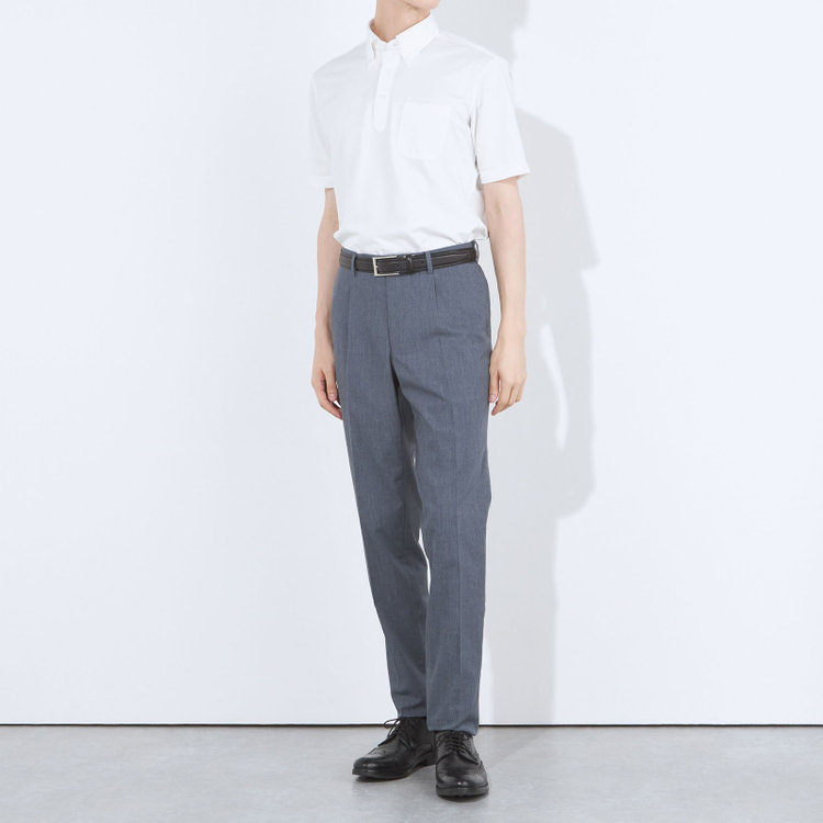 ＪＰコンフォート ネイビー 【半袖】【JOHN PEARSE comfort navy】【ノーアイロン】ボタンダウンビズポロシャツ プルオーバータイプ/ホワイト/ULTRA MOVE/ニット素材 白