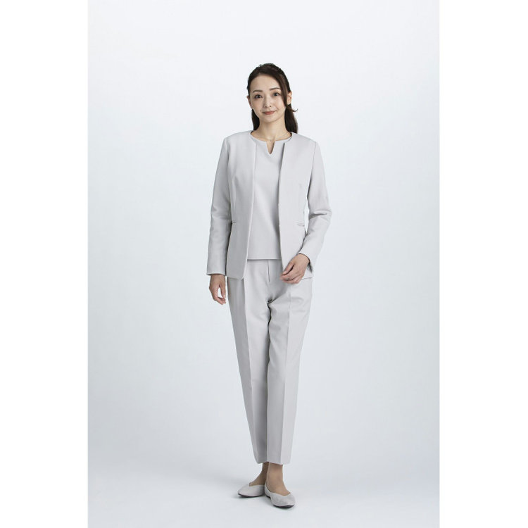 KONAKA　アウトレット 【WEB限定/OUTLET/汚れ・キズ等有】【mirum purple】キーネックブラウス/グレージュ グレー系(灰)